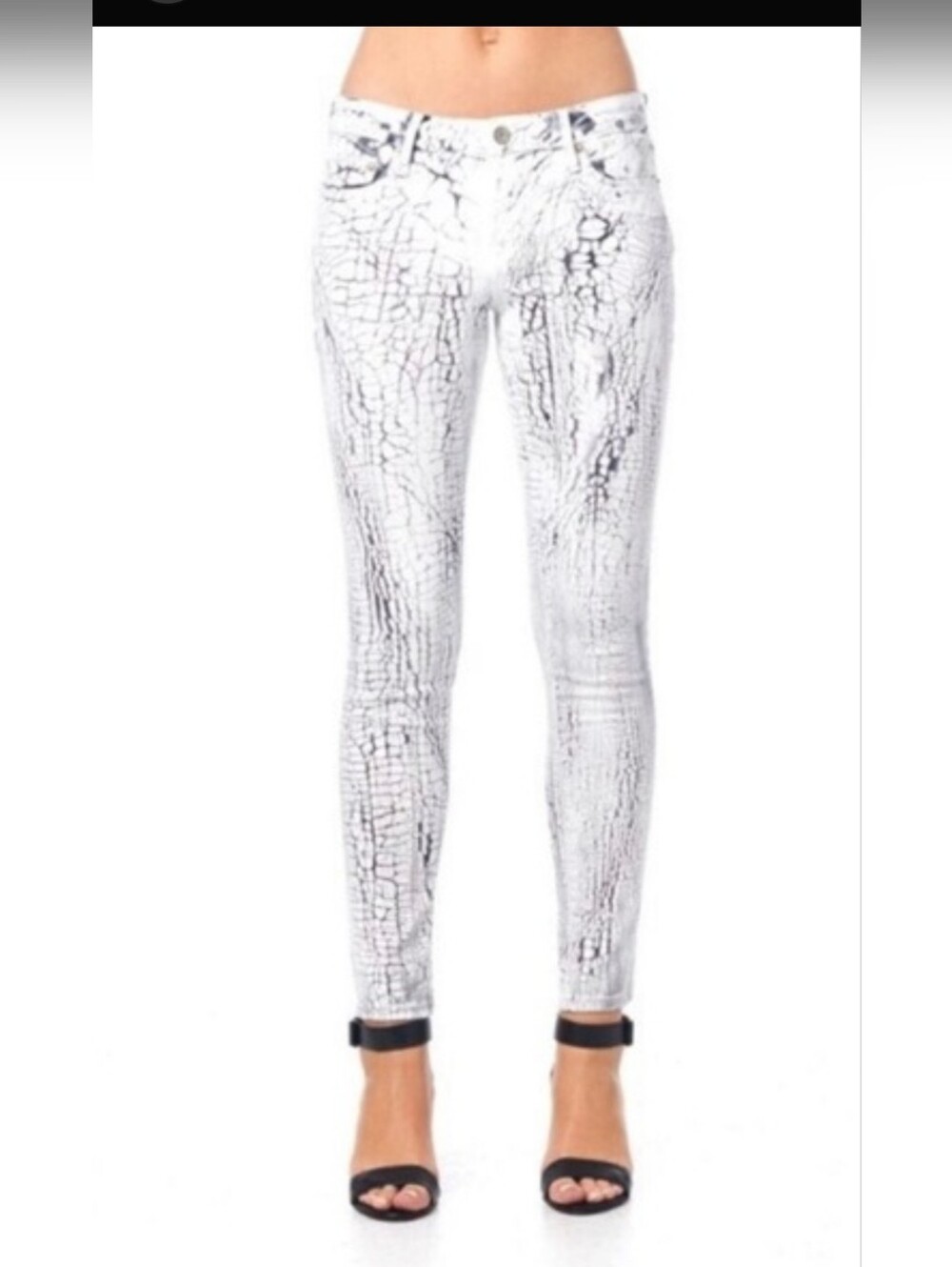 Cult Of Individuality Zen Mid Rise Skinny Jeans White Gray Women's Size 30